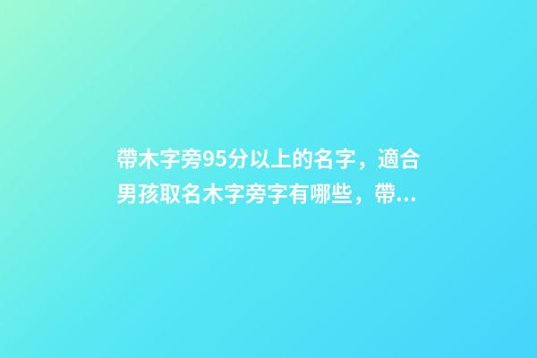帶木字旁95分以上的名字，適合男孩取名木字旁字有哪些，帶木字旁的男寶寶