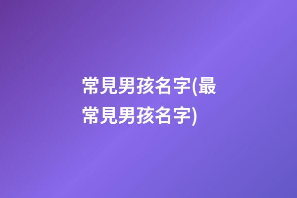 常見男孩名字(最常見男孩名字)