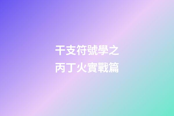 干支符號學之丙丁火實戰篇