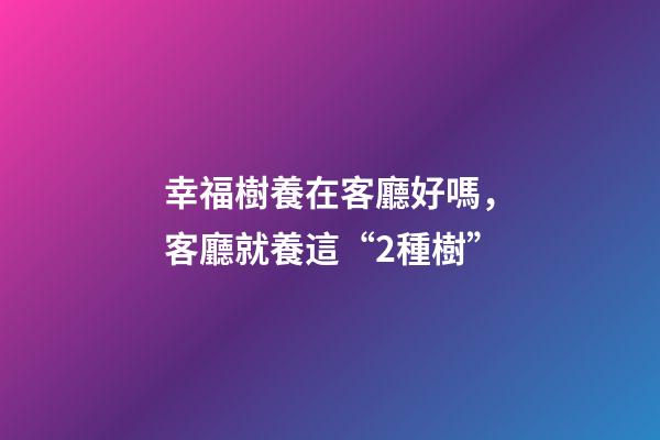 幸福樹養在客廳好嗎，客廳就養這“2種樹”-第1張-觀點-玄機派