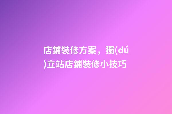 店鋪裝修方案，獨(dú)立站店鋪裝修小技巧-第1張-觀點(diǎn)-玄機(jī)派