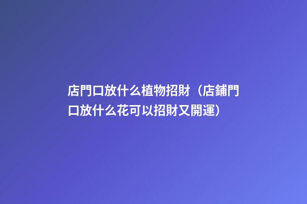 店門口放什么植物招財（店鋪門口放什么花可以招財又開運）