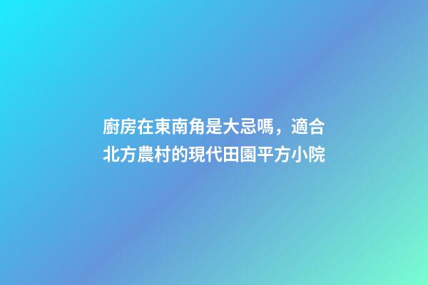 廚房在東南角是大忌嗎，適合北方農村的現代田園平方小院-第1張-觀點-玄機派