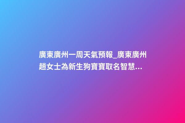 廣東廣州一周天氣預報_廣東廣州趙女士為新生狗寶寶取名智慧型套餐-第1張-公司起名-玄機派