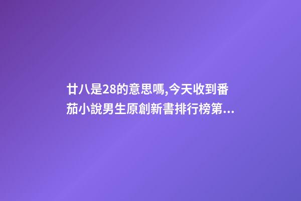 廿八是28的意思嗎,今天收到番茄小說男生原創新書排行榜第28名是什么意思-第1張-觀點-玄機派