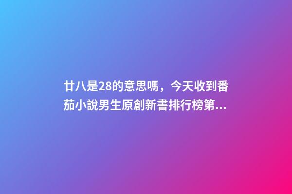 廿八是28的意思嗎，今天收到番茄小說男生原創新書排行榜第28名是什么意思-第1張-觀點-玄機派