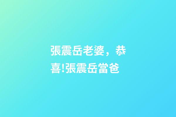 張震岳老婆，恭喜!張震岳當爸-第1張-觀點-玄機派