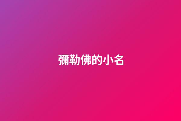 彌勒佛的小名(彌勒佛的小名是什么)-第1張-寶寶起名-玄機派