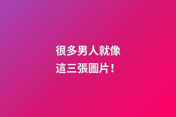 很多男人就像這三張圖片！