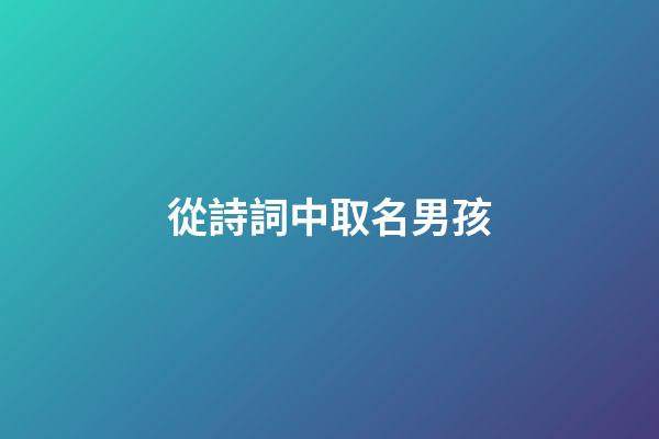 從詩詞中取名男孩(從詩詞中取的男孩名字)-第1張-男孩起名-玄機派