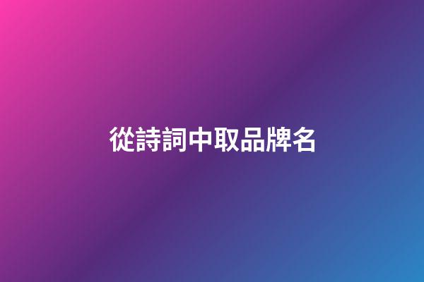 從詩詞中取品牌名