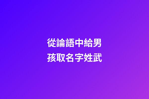 從論語中給男孩取名字姓武(論語里男孩名字)-第1張-男孩起名-玄機派