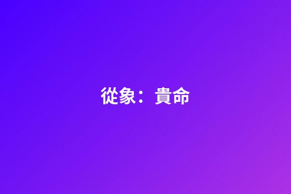 從象：貴命