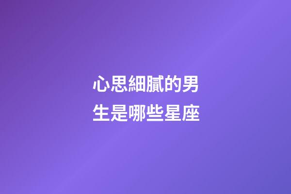 心思細膩的男生是哪些星座-第1張-星座運勢-玄機派