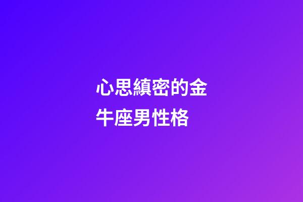 心思縝密的金牛座男性格-第1張-星座運勢-玄機派
