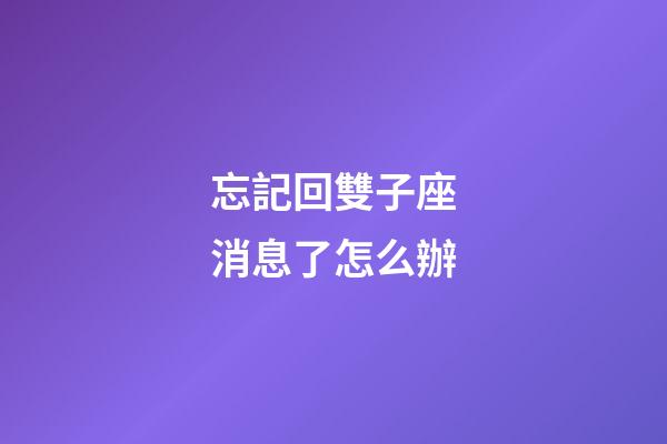 忘記回雙子座消息了怎么辦-第1張-星座運勢-玄機派