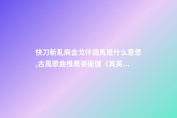 快刀斬亂麻金戈伴鐵馬是什么意思,古風歌曲推薦張衛健《真英雄》-第1張-觀點-玄機派