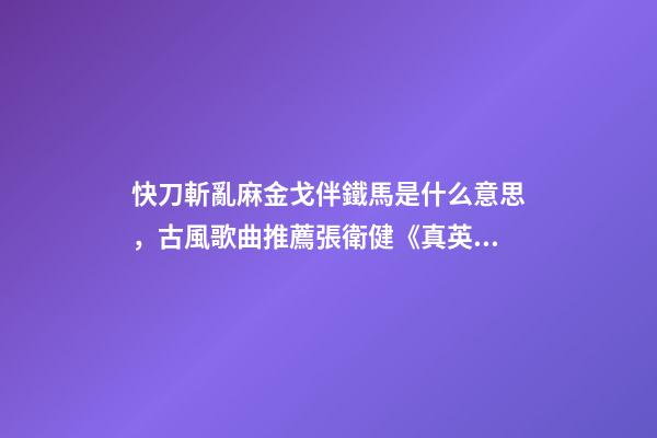 快刀斬亂麻金戈伴鐵馬是什么意思，古風歌曲推薦張衛健《真英雄》-第1張-觀點-玄機派