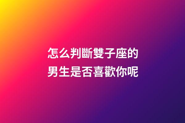 怎么判斷雙子座的男生是否喜歡你呢-第1張-星座運(yùn)勢(shì)-玄機(jī)派