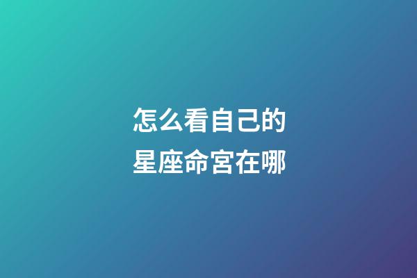 怎么看自己的星座命宮在哪-第1張-星座運勢-玄機派