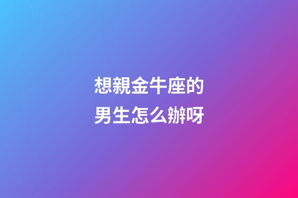 想親金牛座的男生怎么辦呀-第1張-星座運勢-玄機派