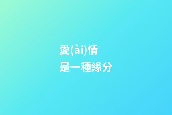 愛(ài)情是一種緣分