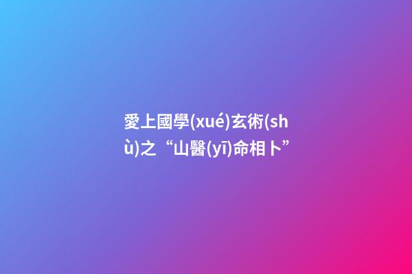 愛上國學(xué)玄術(shù)之“山醫(yī)命相卜”