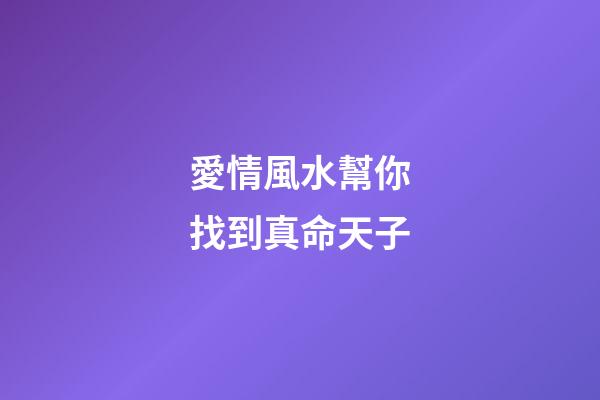 愛情風水幫你找到真命天子