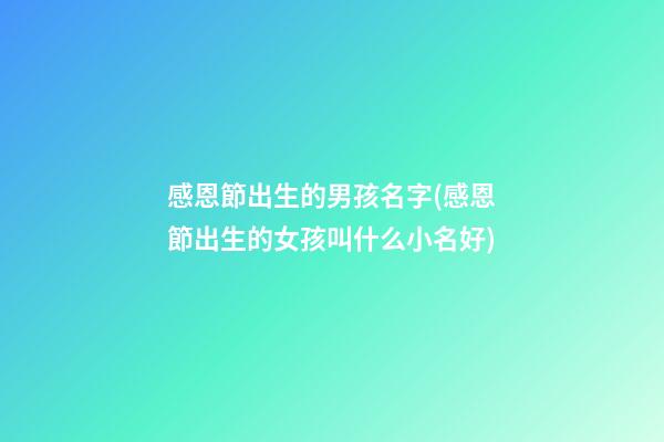 感恩節出生的男孩名字(感恩節出生的女孩叫什么小名好)
