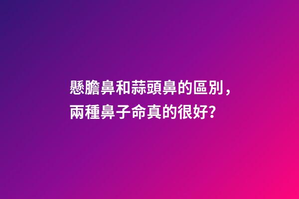 懸膽鼻和蒜頭鼻的區別，兩種鼻子命真的很好？