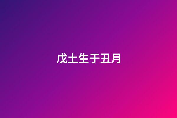 戊土生于丑月