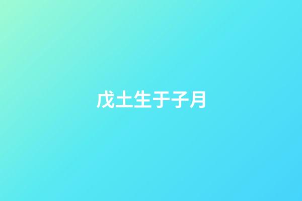 戊土生于子月