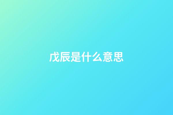 戊辰是什么意思