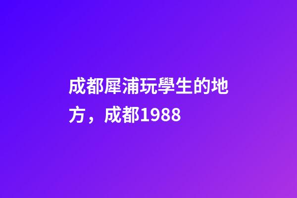 成都犀浦玩學生的地方，成都1988-第1張-觀點-玄機派