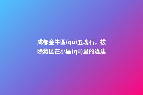 成都金牛區(qū)五塊石，拔除藏匿在小區(qū)里的違建-第1張-觀點(diǎn)-玄機(jī)派
