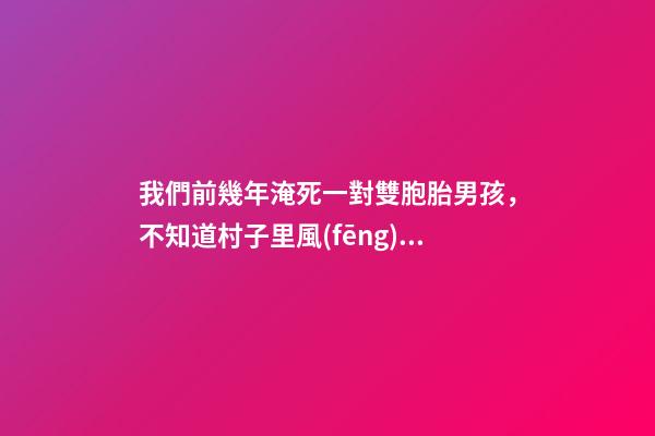 我們前幾年淹死一對雙胞胎男孩，不知道村子里風(fēng)水出了什么問題導(dǎo)