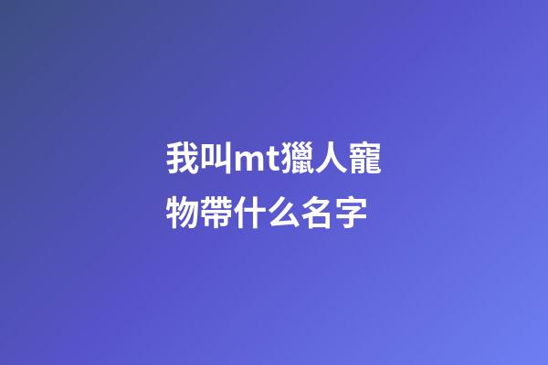 我叫mt獵人寵物帶什么名字