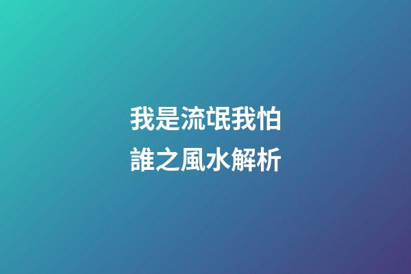 我是流氓我怕誰之風水解析