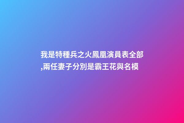 我是特種兵之火鳳凰演員表全部,兩任妻子分別是霸王花與名模-第1張-觀點-玄機派