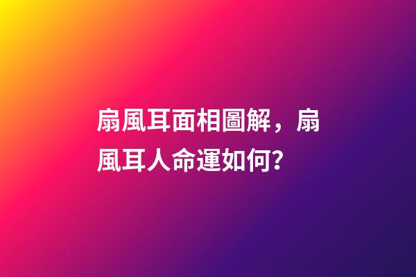 扇風耳面相圖解，扇風耳人命運如何？