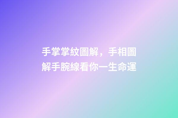 手掌掌紋圖解，手相圖解手腕線看你一生命運-第1張-觀點-玄機派