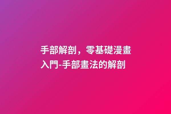 手部解剖，零基礎漫畫入門-手部畫法的解剖-第1張-觀點-玄機派