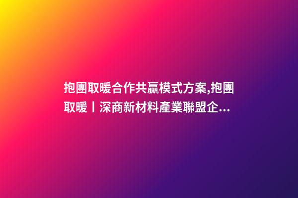 抱團取暖合作共贏模式方案,抱團取暖丨深商新材料產業聯盟企業聚心合力-第1張-觀點-玄機派