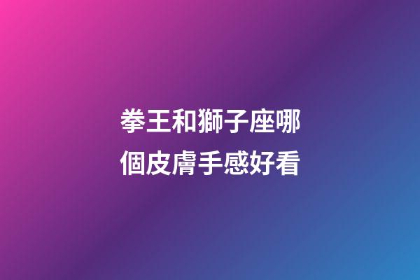 拳王和獅子座哪個皮膚手感好看-第1張-星座運勢-玄機派