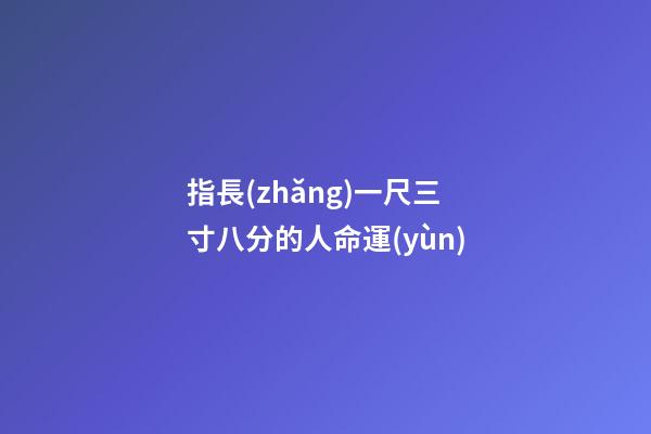 指長(zhǎng)一尺三寸八分的人命運(yùn)