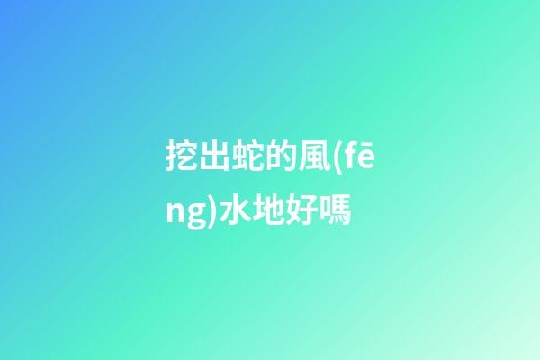 挖出蛇的風(fēng)水地好嗎