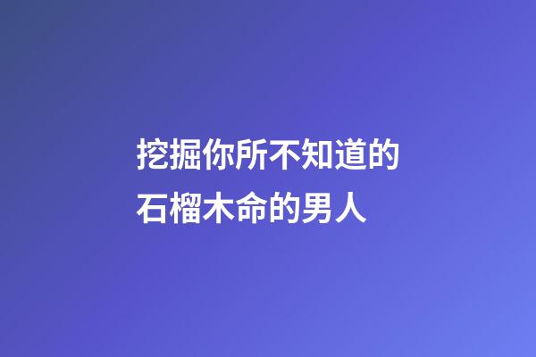 挖掘你所不知道的石榴木命的男人