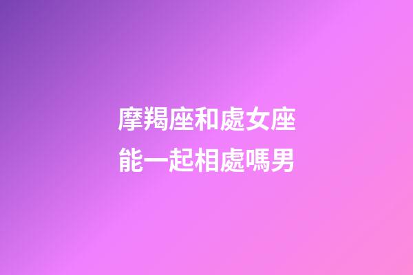 摩羯座和處女座能一起相處嗎男-第1張-星座運勢-玄機派