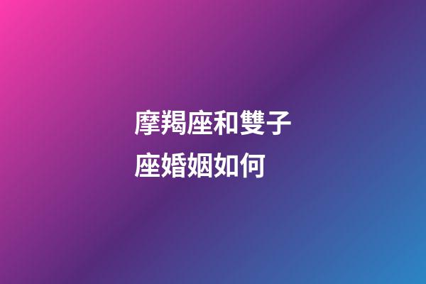 摩羯座和雙子座婚姻如何-第1張-星座運勢-玄機派