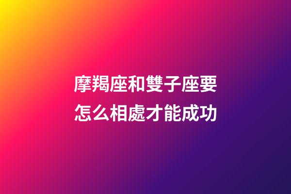 摩羯座和雙子座要怎么相處才能成功-第1張-星座運勢-玄機派